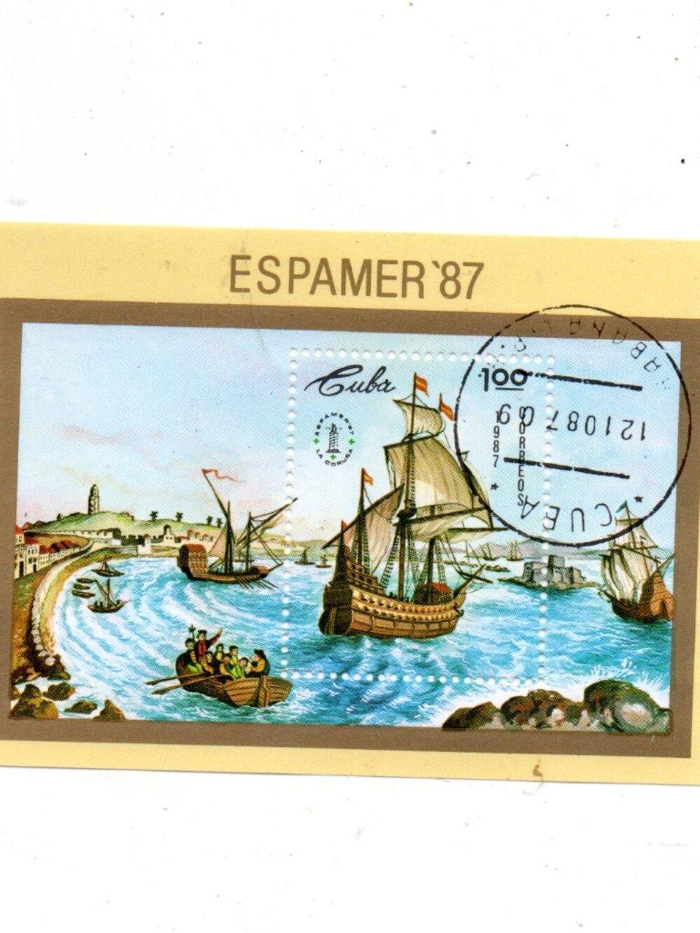 Use Cuban Postal Souvenir Sheet - 1987 Sailing Ships